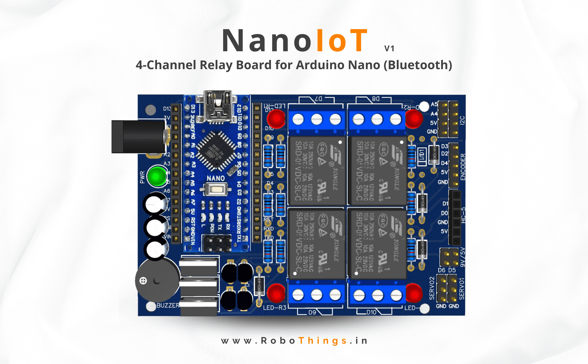 4-Channel Relay Board for Arduino Nano (Bluetooth) - Image 2
